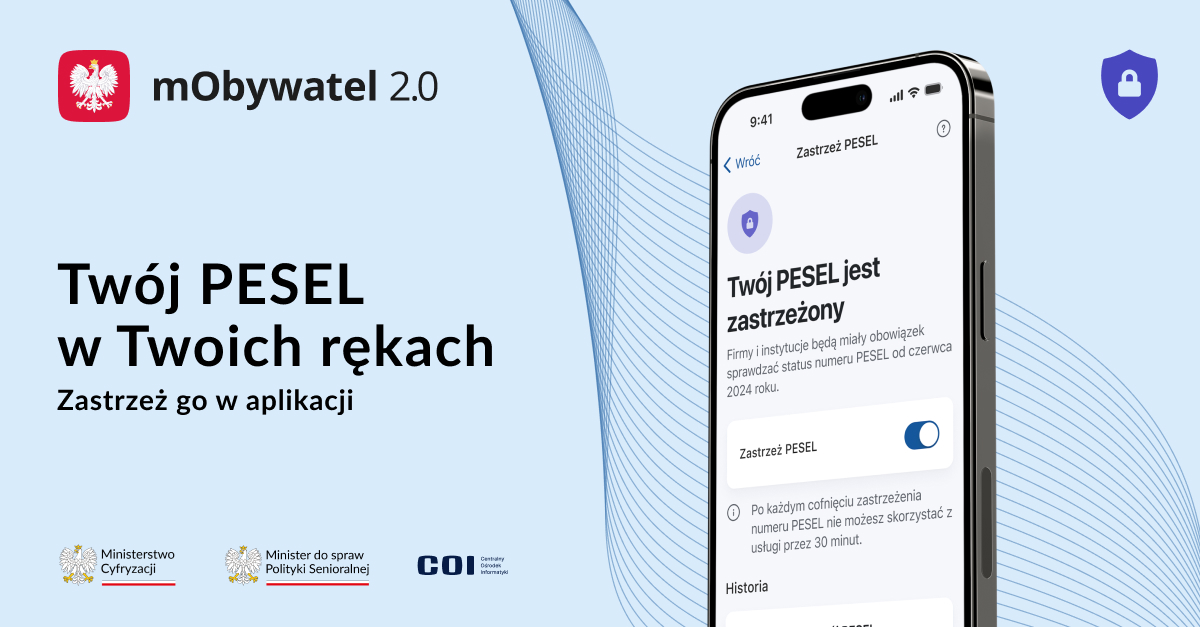 Ilustracja do informacji: Zastrzeż PESEL i chroń swoje dane w mObywatelu 2.0
